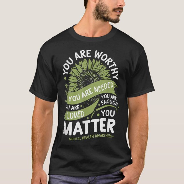 T-shirt Conception de force de tournesol de sensibilisatio (Devant)