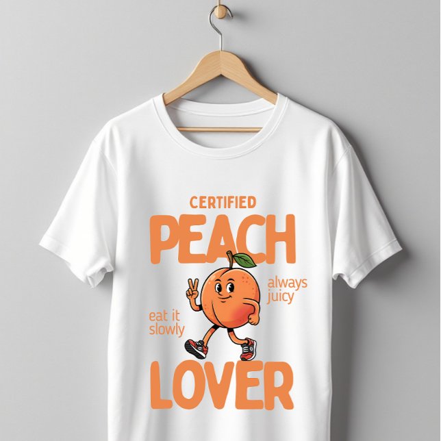 T-shirt Conception de fruit drôle mignonne amateur de pêch (Créateur téléchargé)