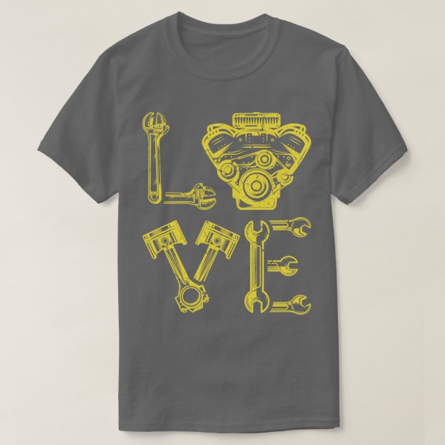 T-shirt Conception de garage pour papa mécanicien (Design devant)