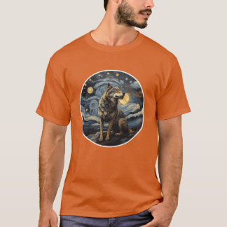 T-shirt conception de garçon de peinture de loup d'animal