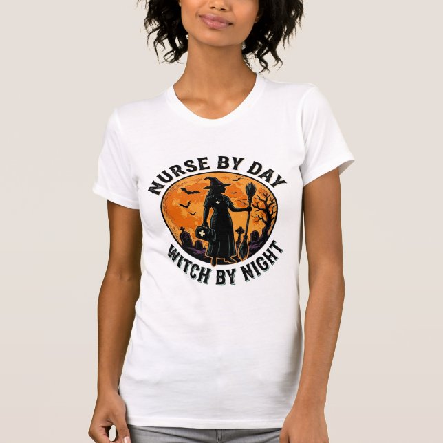 T-shirt Conception de garde décalée Halloween sorcière inf (Devant)