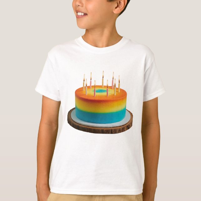 T-shirt Conception de gâteaux d'anniversaire multicolore p (Devant)