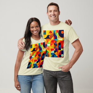 T-shirt Conception de géométrie de couleur Bauhaus