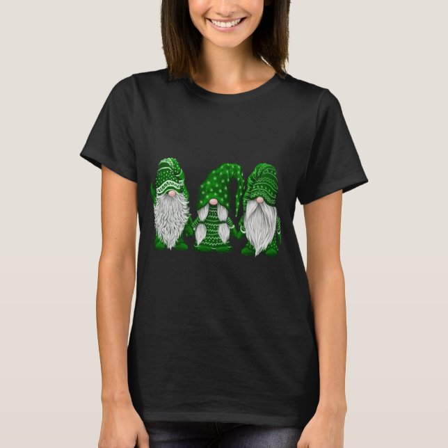 T-shirt Conception de gnome de pull vert St. Patrick's Day (Devant)