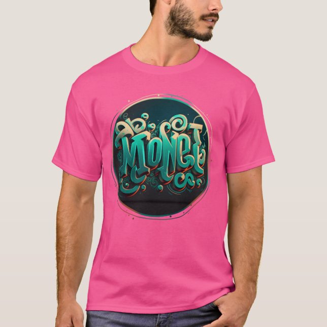 T-shirt Conception de graffiti d'argent drôle (Devant)
