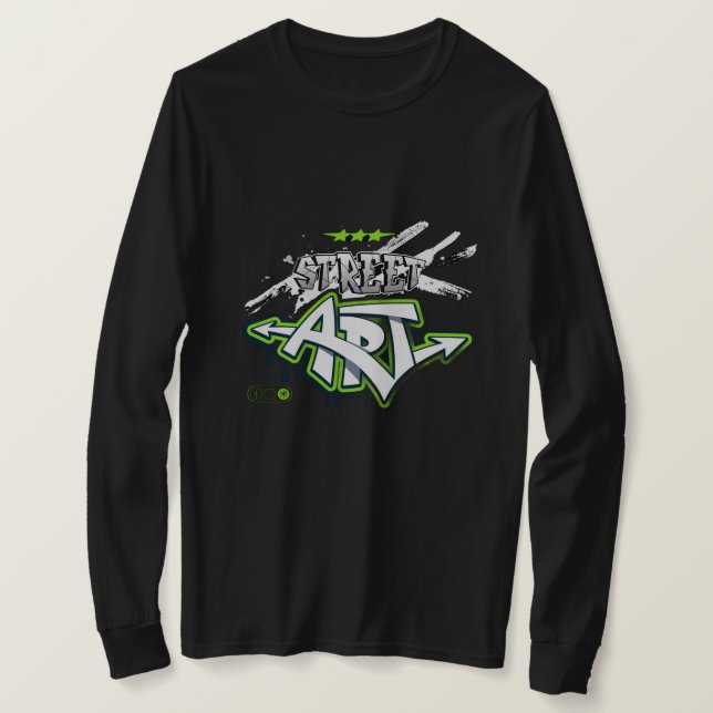 T-shirt Conception de graffiti vert (Design devant)