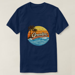 T-shirt Conception de Grand-père au coucher du soleil Rétr
