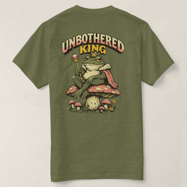 T-shirt Conception de grenouille détendue « Roi imperturba (Design dos)