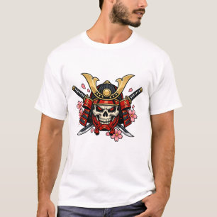 T-shirt Conception de guerrier crâne de samouraï – Katana