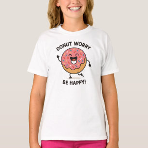 T-shirt Conception de guirlande rose Donut Worry Be Happy