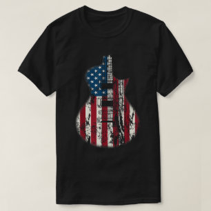 T-shirt Conception de guitare de drapeau américain patriot