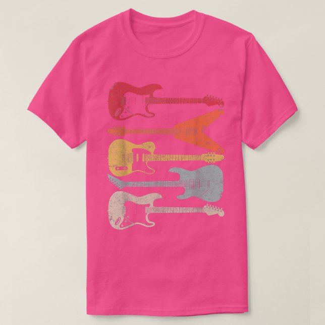 T-shirt Conception De Guitare, Style Rétro, Don Pour Guita (Design devant)