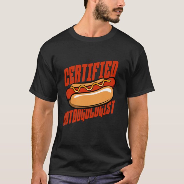 T-shirt Conception de Hotdogologue certifié (Devant)