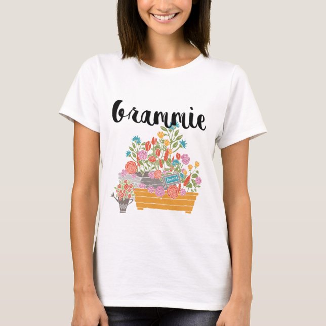 T-shirt Conception de jardins de fleurs Grammie (Devant)
