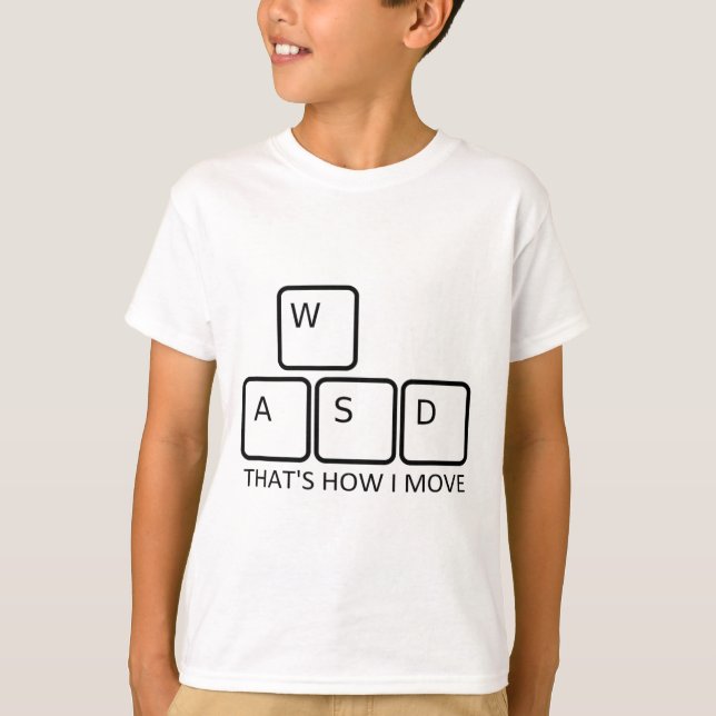 T-shirt Conception de jeu Wasd - Graphique de clavier de j (Devant)