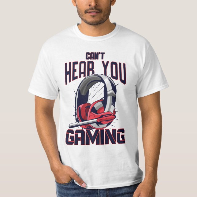 T-shirt Conception de jeux avec casque (Devant)