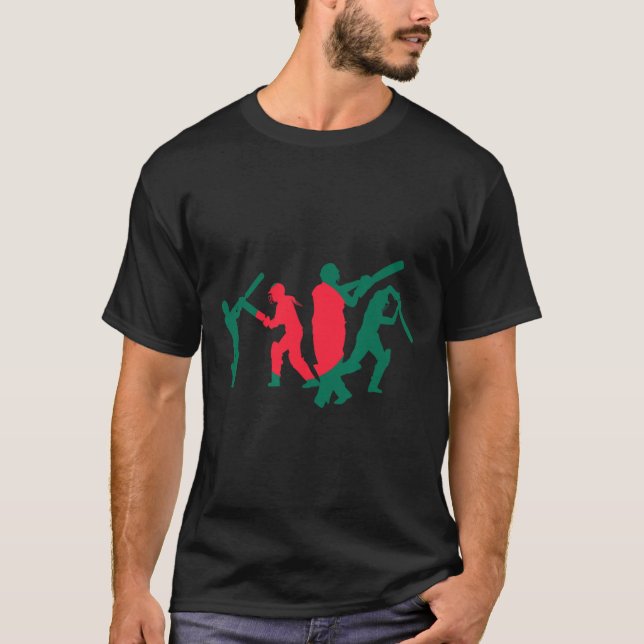 T-shirt Conception de joueur de cricket 1  (Devant)
