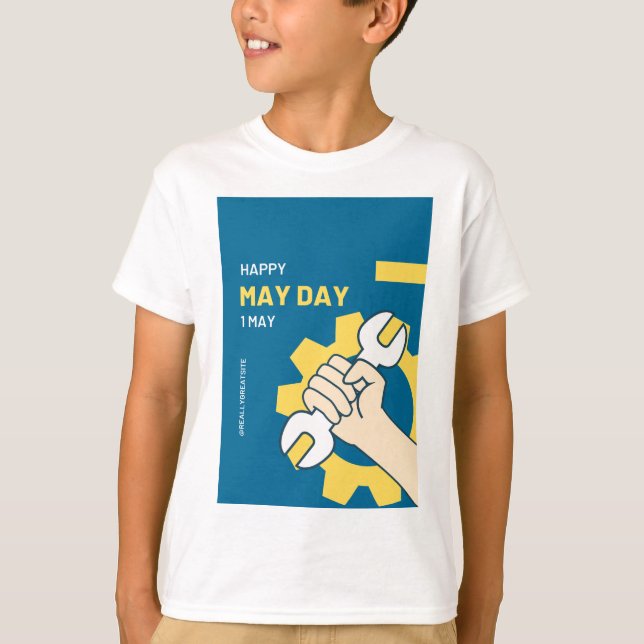 T-shirt Conception de jour de mai heureux (Devant)