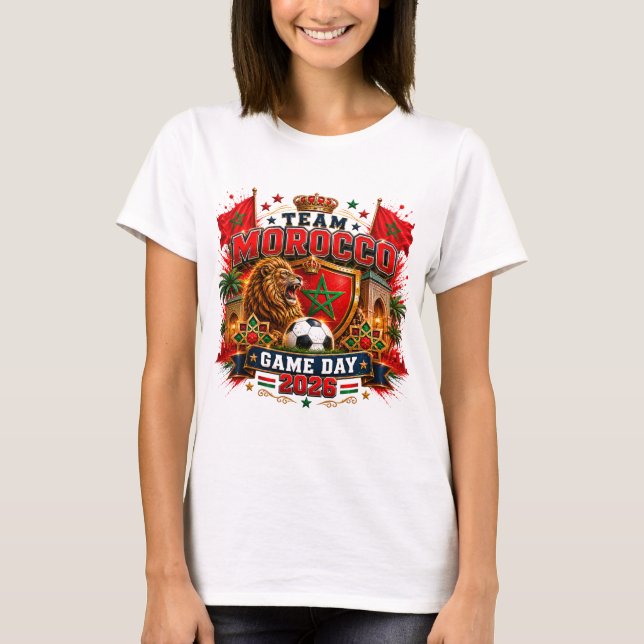 T-shirt Conception de jour de match de l'équipe Maroc 2026 (Devant)