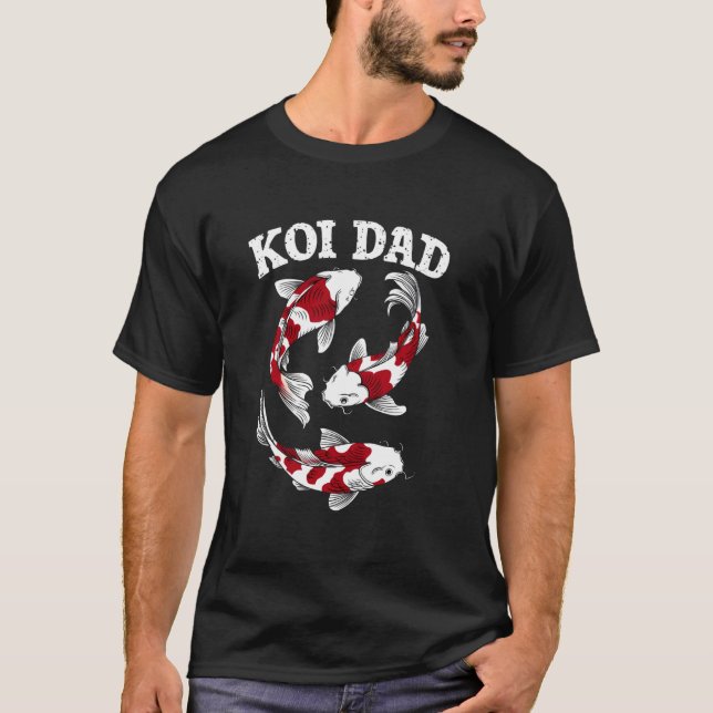 T-shirt Conception de Koi Dad avec trois poissons (Devant)