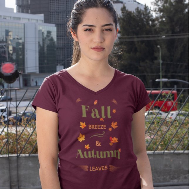 T-shirt Conception de la brise automnale et des feuilles a (Créateur téléchargé)