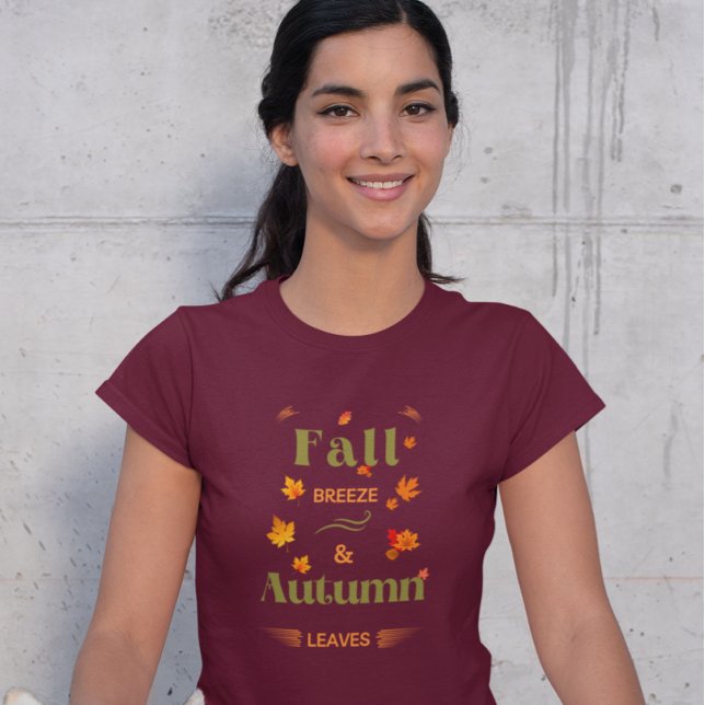 T-shirt Conception de la brise automnale et des feuilles a (Créateur téléchargé)