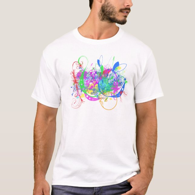 T-shirt Conception de la chemise des hommes floraux (Devant)