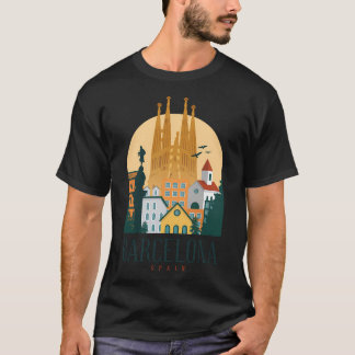 T-shirt Conception de la chemise Skyline de Barcelone Espa