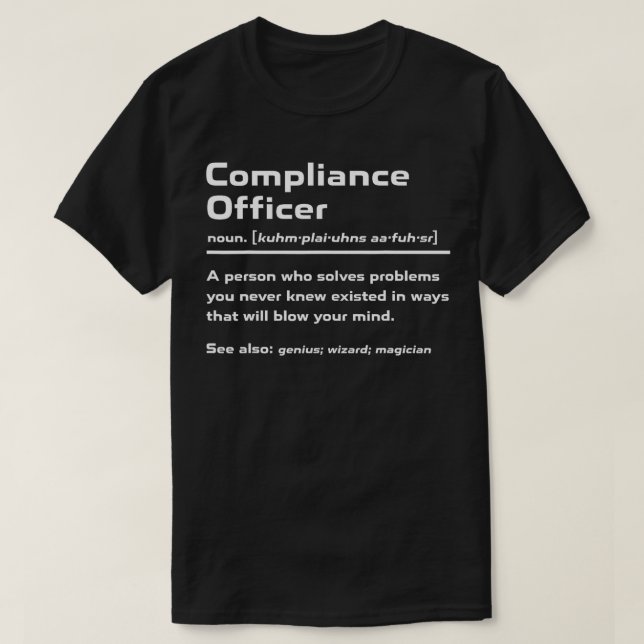T-shirt Conception de la définition de l'agent de conformi (Design devant)