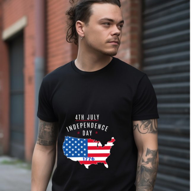T-shirt Conception de la fête de l'indépendance du 4 juill (Créateur téléchargé)