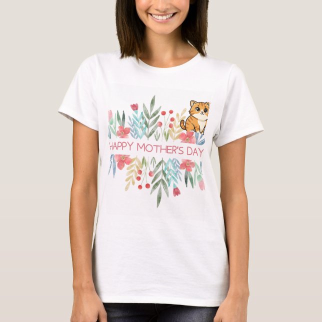 T-shirt Conception de la fête des chats et des mamans (Devant)