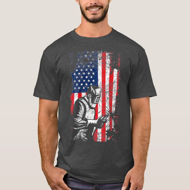 T-shirt Conception de la Fête des pères de soudure à drape (Devant)