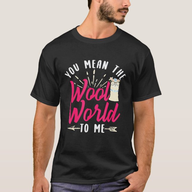 T-shirt Conception de la laine de lama alpacas monde (Devant)