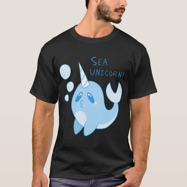 T-shirt Conception de la licorne de mer Narwhal (Devant)