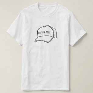 T-shirt Conception de la ligne de casquette de baseball/ca