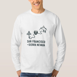 T-shirt Conception de la route de San Francisco à Sierra N