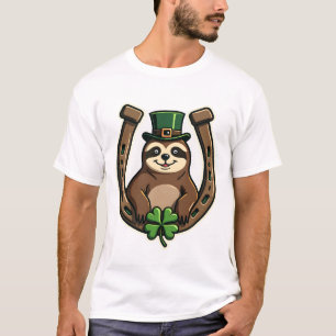 T-shirt Conception de la Saint-Patrick de paresseux du trè