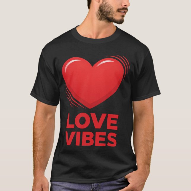T-shirt Conception de la Saint-Valentin Cœur Vibrations Am (Devant)