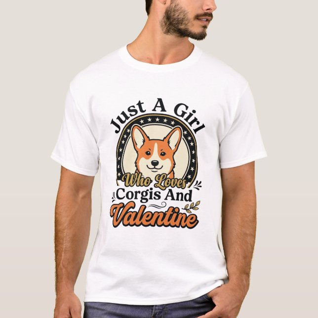 T-shirt Conception de la Saint-Valentin Corgi pour les ama (Devant)