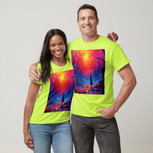 T-shirt Conception de la solitude de la fille de la forêt