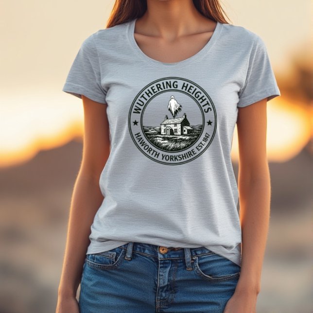 T-shirt Conception de la tournée Wuthering Heights (Wuthering Heights Tour design T-Shirt
Wuthring heights logo design surrounding the moors ,a cottage )