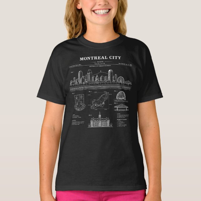 T-shirt conception de la ville de Montréal Canada (Devant)