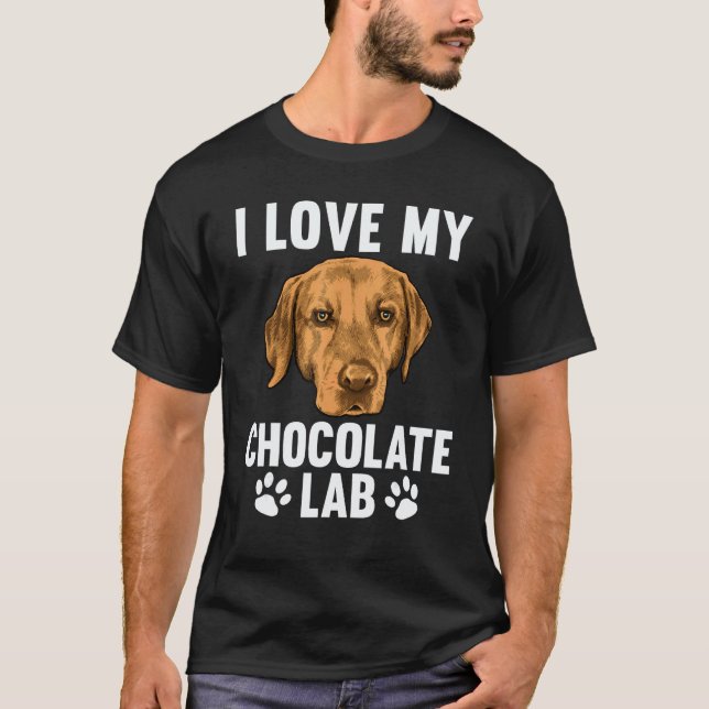 T-shirt Conception de Labrador au Chocolat Mignon pour Hom (Devant)