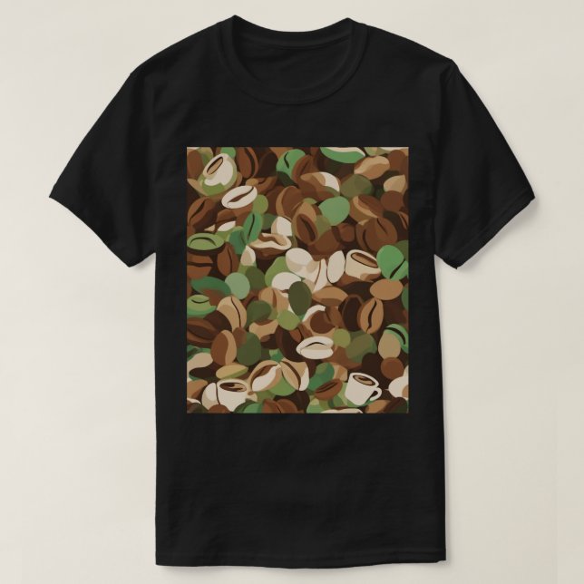 T-shirt Conception de l'addict au café géométrique - Tache (Design devant)