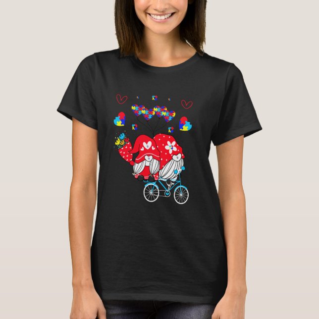 T-shirt Conception de l'amour de bicyclette de couple de g (Devant)