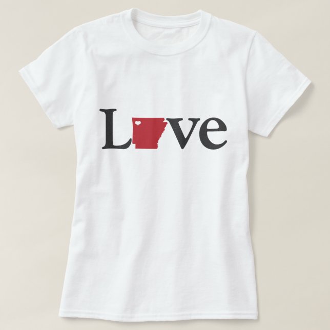 T-shirt Conception de l'Arkansas d'amour (Design devant)