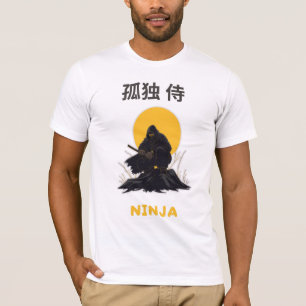 T-shirt Conception de l'art du ninja samouraï solitaire