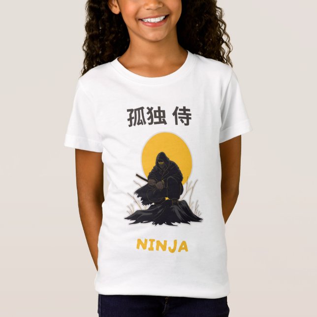 T-Shirt Conception de l'art du ninja samouraï solitaire (Devant)