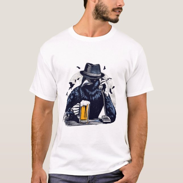 T-shirt Conception de l'art du téléphone de Beer Crow (Devant)