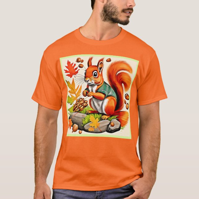 T-shirt Conception de l'écureuil de forêt (Devant)